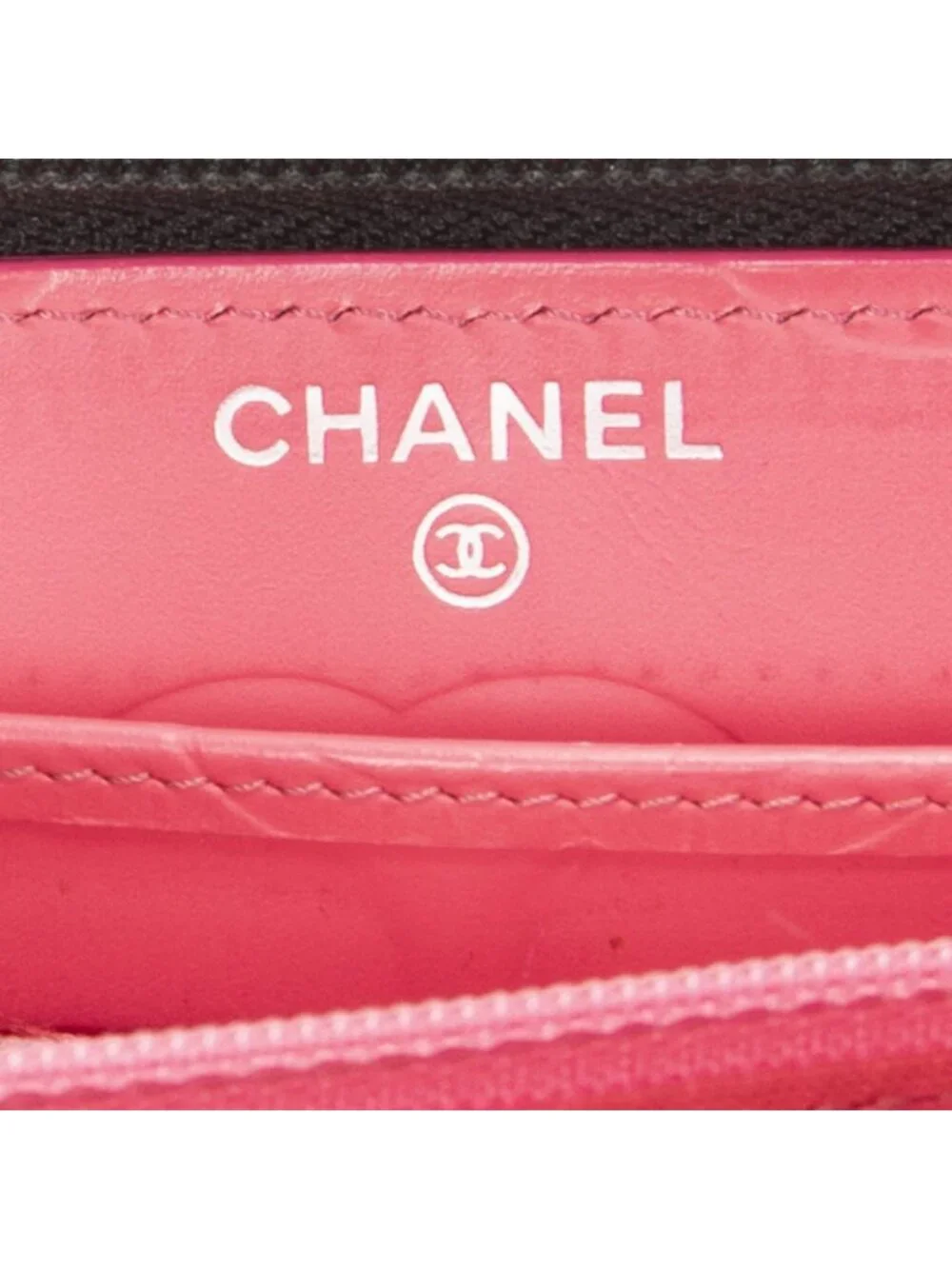 Chanel Cambon Ligne Zip Around Wallet Black Quilted Lambskin Leather
